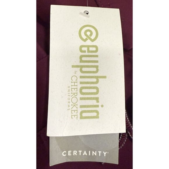 Cherokee Euphoria Scrubs/Uniform Mid Rise Jogger Pant Wine XS Medical NWT - Picture 6 of 8
